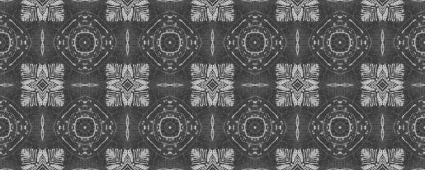 Jednoduchý Doodle Vzor Black Color Tribal Line Batik Domorodý Ikat — Stock fotografie