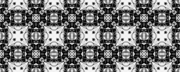 単純な幾何学模様 概要ストライプインクパターン シームレスな染めのブラシ ブラックカラー部族インクブラシ シームレスなイカット スクラブル カーペット グレーカラーインクドードル繊維 民族イカット スクリブル — ストック写真