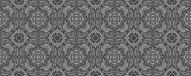 Basit Bohem Düzeni. Siyah renkli kabile fırçası. Kusursuz çizgili mürekkep deseni. Soyut Ikat Doodle Tasarımı. Etnik Mürekkep Mürekkebi Batik. Soyut Boyalı Dalga. Gri renkli Ikat Scribble Tekstil.