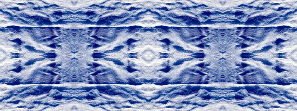 Water Mark Blue Cotton Shibori Blot Ink Abstract Shape Wet — Stockfoto