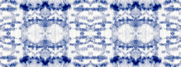 Macro Mark Navy Cotton Tye Dye Mark Boho Watercolour Grunge — Stockfoto