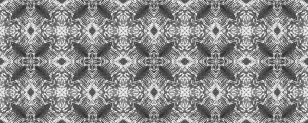 ブラックカラー幾何学模様 グレーのイカットドゥードルテクスチャ 民族デザイン Ikat Pattern 概要インク水彩デザイン シンプルなエスニック インクブラシ シームレスなジオ ウェーブ — ストック写真