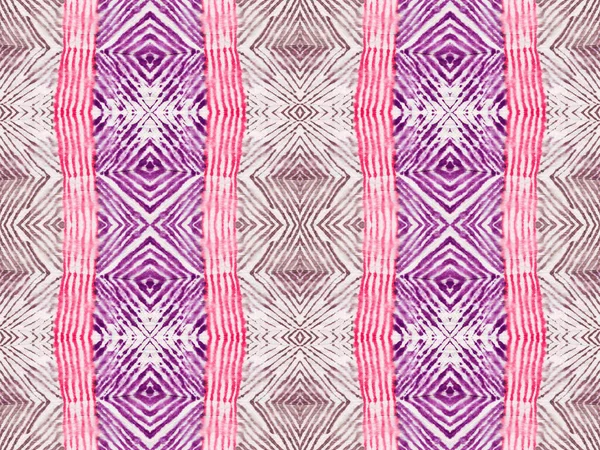 Violet Renkli Geometrik Desen. Kırmızı renkli Geometrik Tekstil. Kusursuz suluboya halı desenli kusursuz çizgili Ikat Batik. Mor Renkli Bohem Batik. Kabile Bohem Fırçası. Soyut El İşareti.