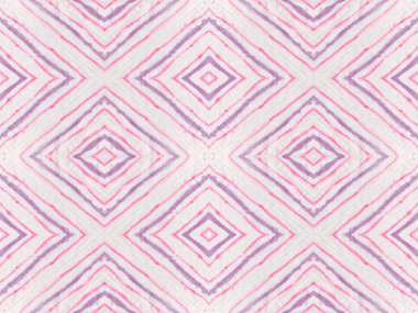 Su Rengi Geometrik Deseni. Kırmızı renkli Geometrik Tekstil. Violet Renkli Bohem Fırçası. Soyut Ikat Batik. Etnik Geometrik Batik. Soyut Suluboya Şablonu Tekrarla Kusursuz Çizgili Ikat Fırçası.