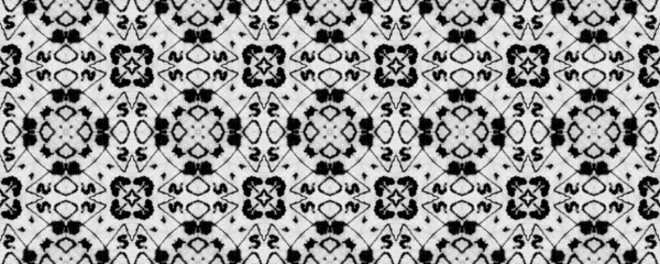 Simple Bohemian Pattern Gray Colour Ikat Scribble Pattern Seamless Design — Stock Photo, Image