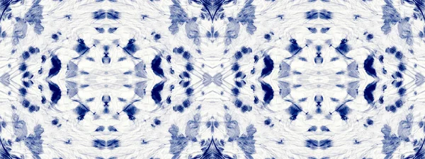 Water Spot Blue Colour Tye Dye Drip Boho Watercolour Canvas — Stockfoto