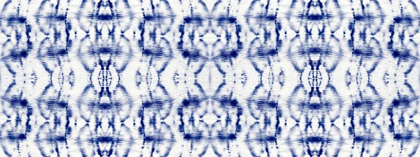 Kumaş Izi Mavi Pamuklu Kravat Boyası Mürekkep Soyut Fırçası Boho — Stok fotoğraf
