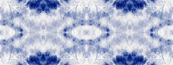 Cloth Mark Blue Colour Shibori Blot Boho Ink Splatter Texture — Stockfoto