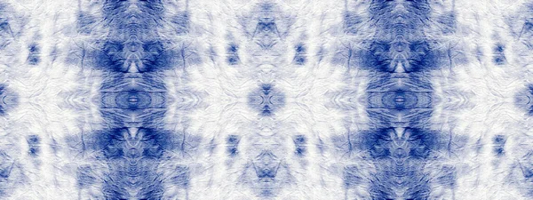 蓝色染料滴落 Boho Ink Splatter Pattern Tiedye Aquarelle Paper Texture 湿透创意无缝线刷 — 图库照片