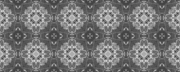 Modello Bohemien Colore Nero Abstract Ikat Batik Spazzola Ondulata Etnica — Foto Stock