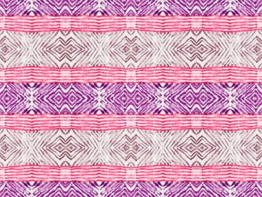 Mor Renkli Geometrik Desen. Su Boyası Geometrik Tekstil. Etnik Bohem Fırçası. Violet Color Bohemian Batik. Soyut Boyalı Fırça. Kusursuz Suluboya Şablonu Tekrarla Kusursuz Çizgili Boho Fırçası.