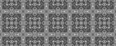 Siyah Renkli Bohem deseni. Yerli Mürekkep Karalama Fırçası. Gri renkli Ikat Doodle dokusu. Kusursuz Mürekkepsiz Suluboya Tekrarla. Kusursuz Tasarım Kalıbı. Etnik Boho Fırçası. Basit Etnik Satır Batik.