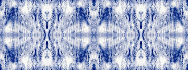 Water Spot Blue Colour Shibori Mark Indigo Cotton Boho Layout — Stock Photo, Image