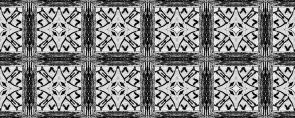 単純な幾何学模様 シームレスなストライプインクパターン ダドルはバティックで死んだ ブラックカラーネイティブラインブラシ トライバル イカット スクラブル バティック 要旨Ikat Scrible繰り返します — ストック写真