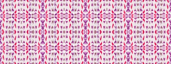 紫罗兰色彩几何图案 抽象手巴蒂克 灰色波希米亚图案 无缝化水彩画重复图案水彩画几何画笔 波希米亚巴蒂克族人 无缝带Ikat Batik — 图库照片