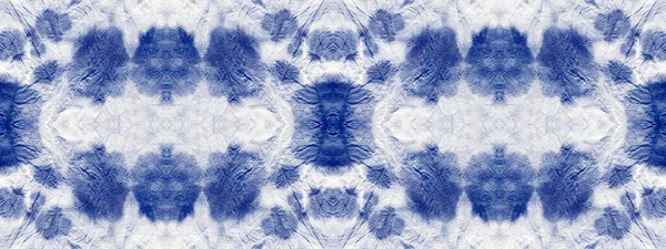 Water Mark Blue Cotton Shibori Blob Ink Abstract Stain Boho —  Fotos de Stock