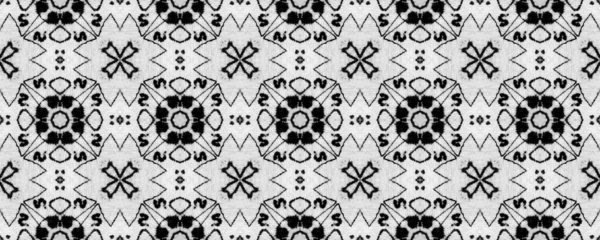 シンプルなボヘミアン柄 概要イカット波 要約インクのスクリブル繰り返し グレーのイカットドゥードル繊維 エスニック インク スクリブル バティック 民族デザイン Ikat — ストック写真