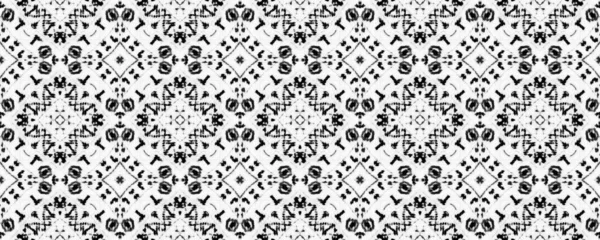 Geometrisches Muster Schwarzer Farbe Einfache Native Ink Batik Ethnische Ikat — Stockfoto