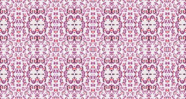 Mor Renkli Geometrik Desen. Soyut Suluboya Şablonu Kusursuz El Batik. Su Boyası Geometrik Tekstil. Su Boyası Bohem Fırçası. Soyut Stripe Boho Batik. Kabile Bohem Batik.