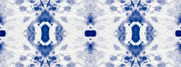 Macro Mark Navy Cotton Acrylic Drip Boho Watercolour Effect Indigo — Foto Stock