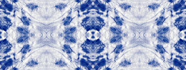 Water Mark Blue Cotton Tye Dye Mark Boho Geometric Effect — Photo