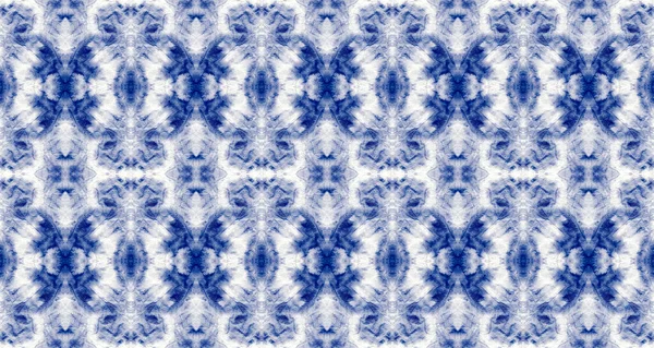 Macro Spot Navy Cotton Tye Dye Blob Boho Geometric Effect — Stockfoto