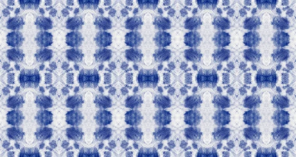 Water Mark Blue Cotton Shibori Blob Ink Abstract Stain Boho — Stock fotografie