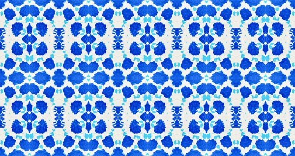Blue Abstract Mark Art Watercolour Tie Dye Blob Blue Ink — Stockfoto