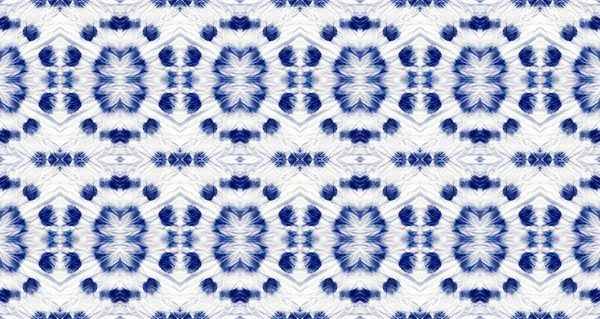 Macro Spot Blue Colour Tie Dye Spot Indigo Cotton Wash — Photo