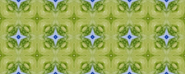 Groene Kleur Geometrisch Patroon Naadloos Tapijt Patroon Kleur Boheemse Textuur — Stockvector