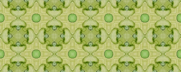 Groene Kleur Geometrisch Patroon Naadloos Tapijt Patroon Kleur Boheemse Textuur — Stockvector