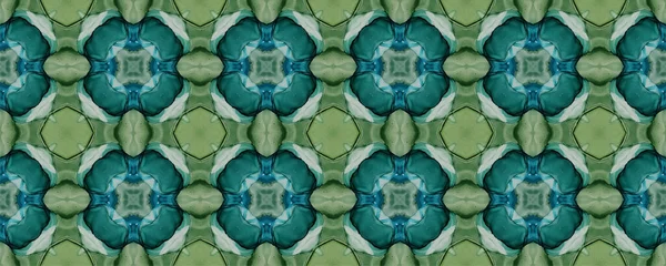 Modello Geometrico Colore Verde Motivo Tappeto Senza Cuciture Colore Bohemian — Vettoriale Stock