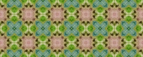 Couleur Verte Motif Géométrique Motif Tapis Sans Couture Couleur Bohème — Image vectorielle