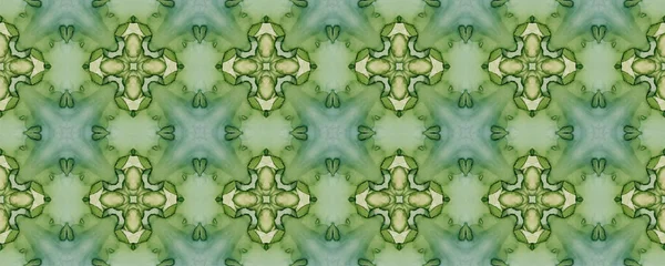 Зеленый Цвет Геометрический Узор Бесшовный Ковровый Узор Цветная Богемная Текстура — стоковый вектор