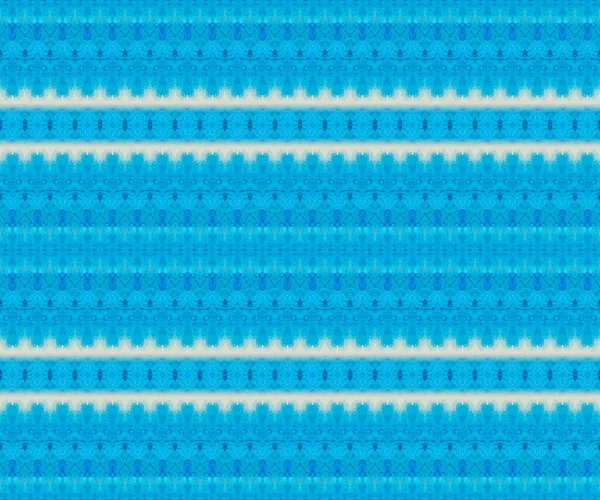 Stammeninktborstel Blauwe Boheemse Inkt Ocean Dye Zigzag Tribal Geo Tie — Stockfoto