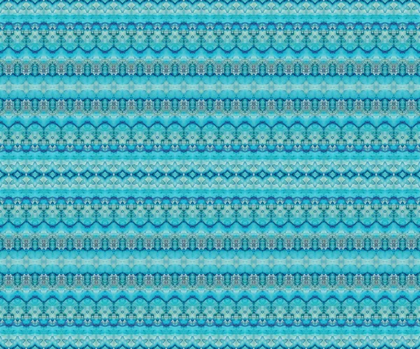 Tinta Sem Costura Azul Sky Dyed Print Blue Tribal Stripe — Fotografia de Stock