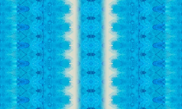 Pincel Tinta Tribal Tinta Boémia Azul Ocean Dye Zigzag Tribal — Fotografia de Stock