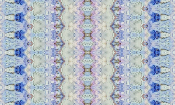 Zigzag Encre Dorée Aquarelle Encre Bleue Textile Géo Luxe Impression — Photo