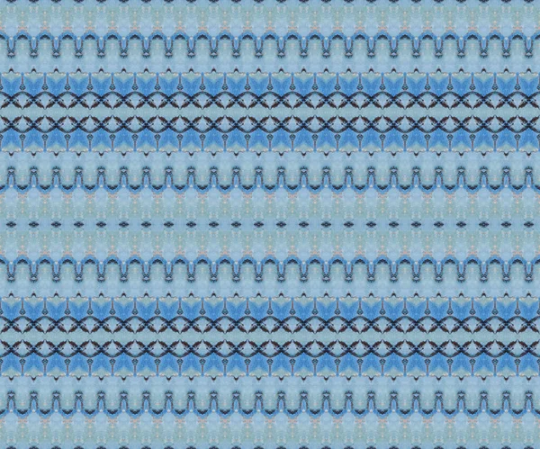 Sky Dyed Print Blue Tribal Zig Zag Sea Dye Grunge — Stock Photo, Image