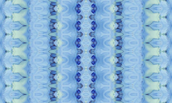 Sea Bohemian Textile Abstrato Tingido Azul Tinta Tinta Tribal Ocean — Fotografia de Stock