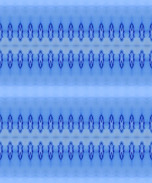 Blue Tie Dye Pinsel Vorhanden Stammesmuster Batik Sky Zigzag Blue — Stockfoto