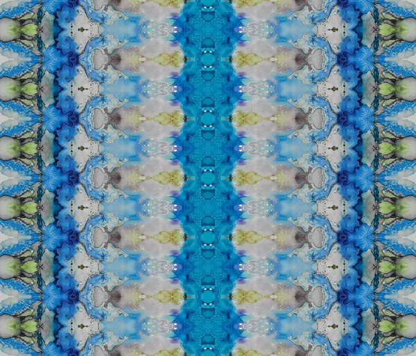 Geoetnisk Akvarell Guldbohemisk Batik Grå Sömlös Borste Lyxfärgad Batik Blå — Stockfoto