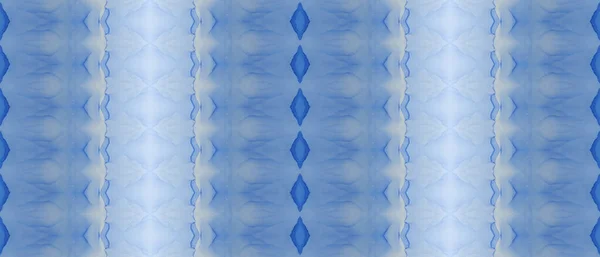 Blue Gradient Stripe Pincel Tinta Étnica Sky Tribal Batik Tinta — Fotografia de Stock