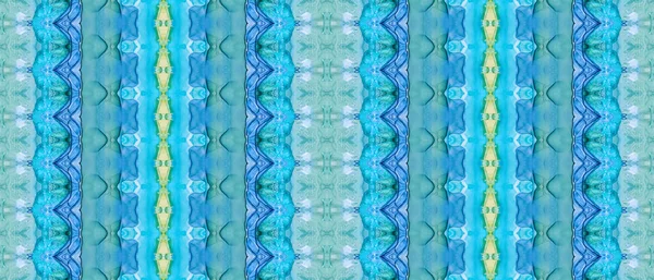 Aquarela Corante Verde Textura Geo Brilhante Blue Blue Tribal Print — Fotografia de Stock