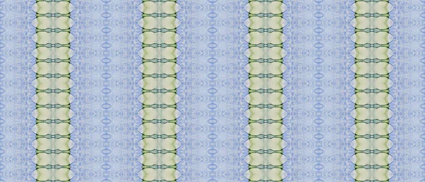 Blue Geo Zig Zag Acid Batik Dye Green Grain Textile — Stock Photo, Image