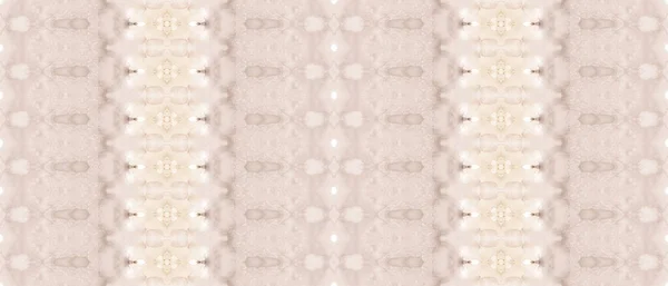 Beige Bohemian Zig Zag Inchiostro Etnico Beige Spazzola Inchiostro Cravatta — Foto Stock