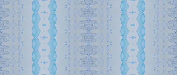 Mořská Barva Akvarelu Kmenový Tiskový Textil Modrý Český Batik Barevná — Stock fotografie