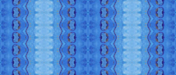 Brosse Abstraite Encre Ethnique Bleue Aquarelle Teinte Batik Teinture Cravate — Photo