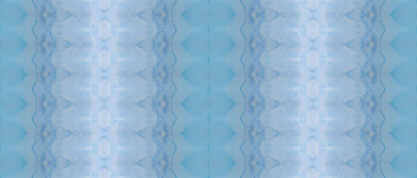 Zeeinkt Aquarel Blauwe Boheemse Textiel Blauwe Stropdas Dye Print Etnische — Stockfoto