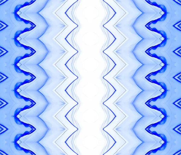 Abstrato Boêmio Azul Tinta Tribal Impressão Étnica Brilhante Zig Zag — Fotografia de Stock